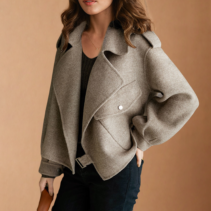 Fima | Klassische Wolljacke mit Klappe
