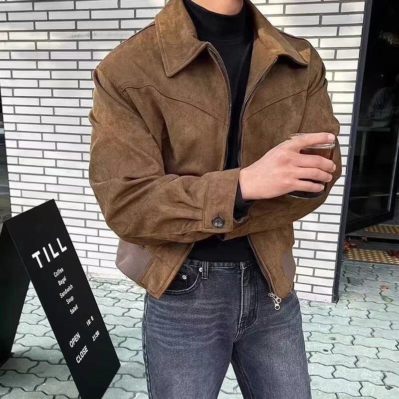 Max | Vintage Jacke Herren mit Klassischem Kragen und Reißverschluss