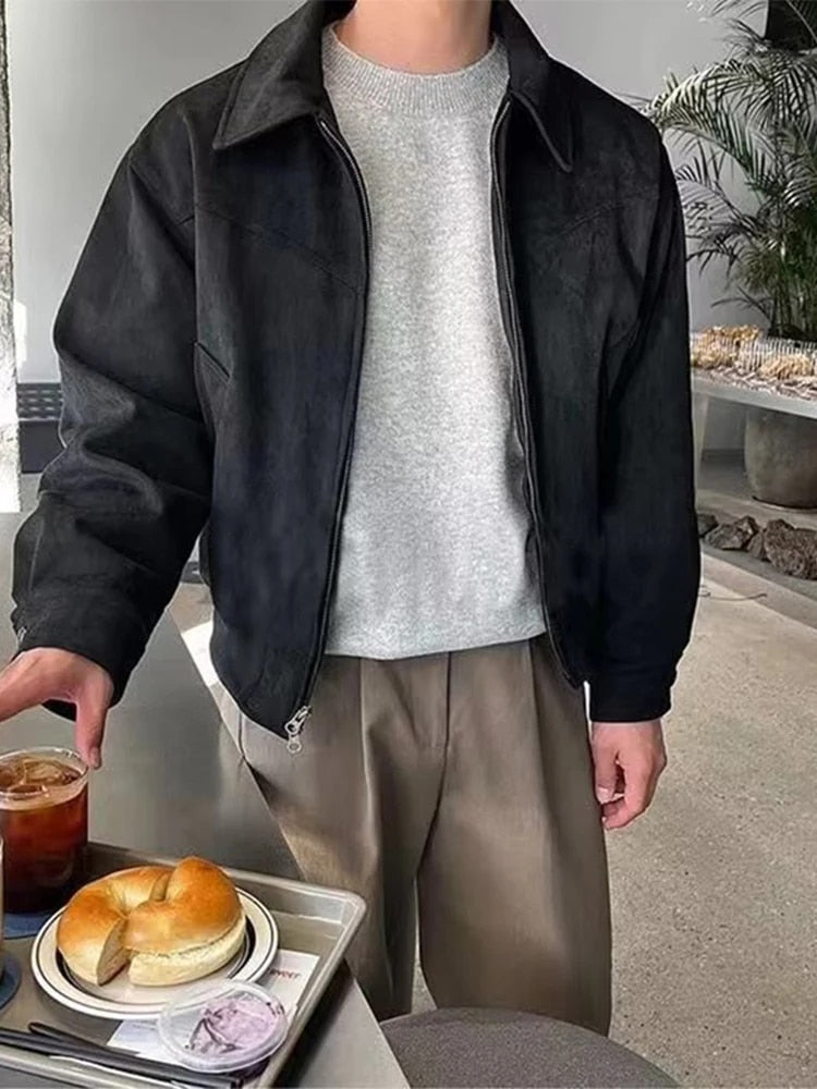 Max | Vintage Jacke Herren mit Klassischem Kragen und Reißverschluss