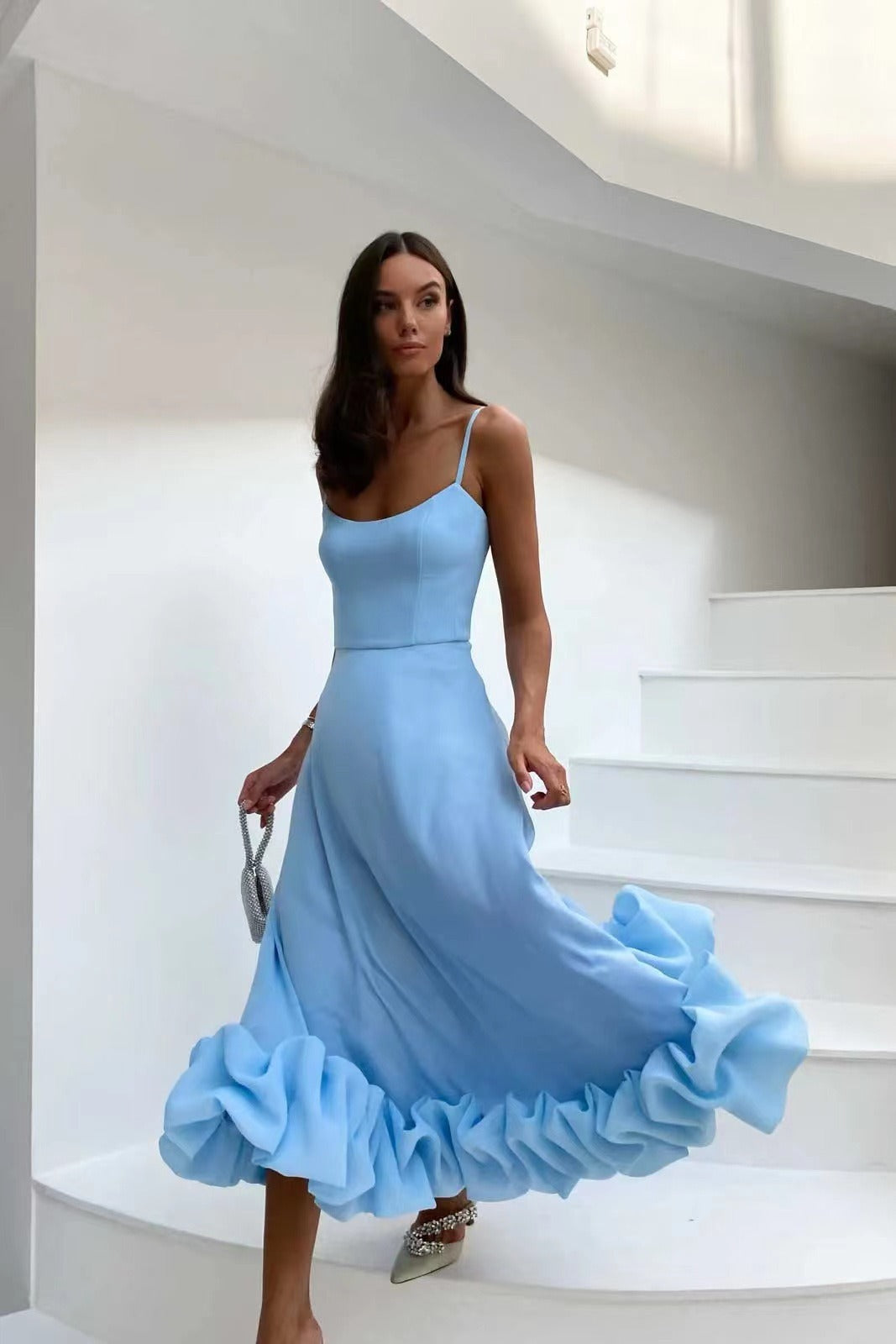 Sophie | Elegantes Midi-Abendkleid mit Rüschendetails für Frauen
