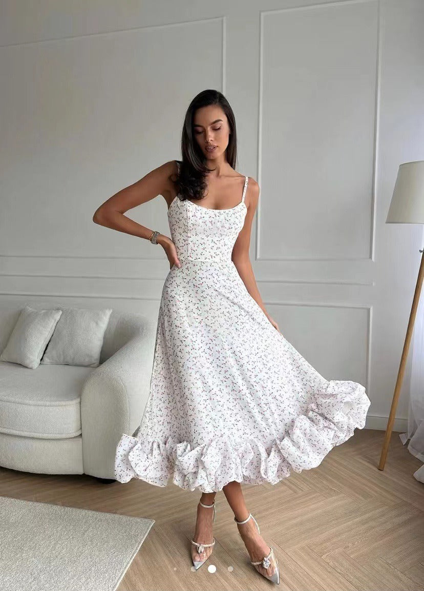 Sophie | Elegantes Midi-Abendkleid mit Rüschendetails für Frauen