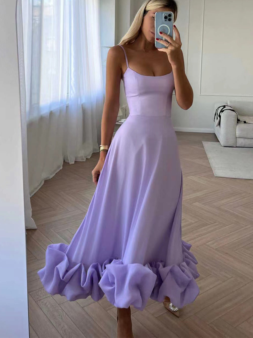 Sophie | Elegantes Midi-Abendkleid mit Rüschendetails für Frauen