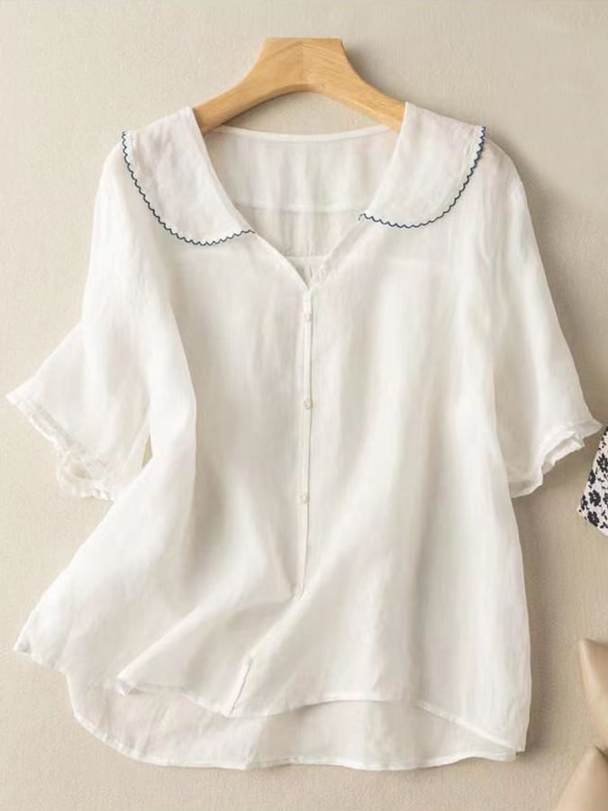 Variant image for Beatrix | Elegante Bluse Damen mit Rüschenkragen und Button-Down-Design-5