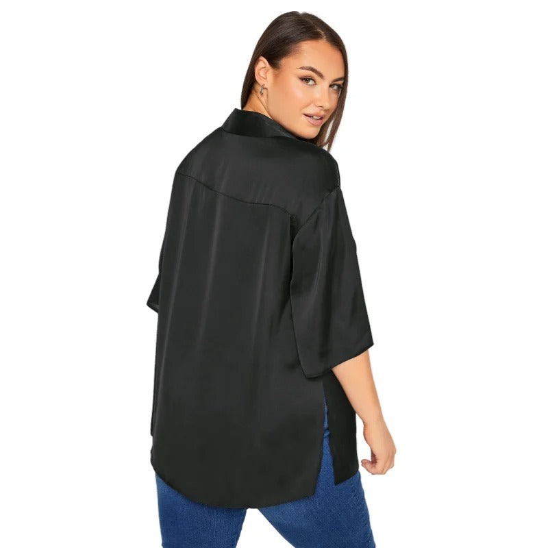 Alessia | Elegante Damen Bluse aus Satin mit 3/4-Ärmeln