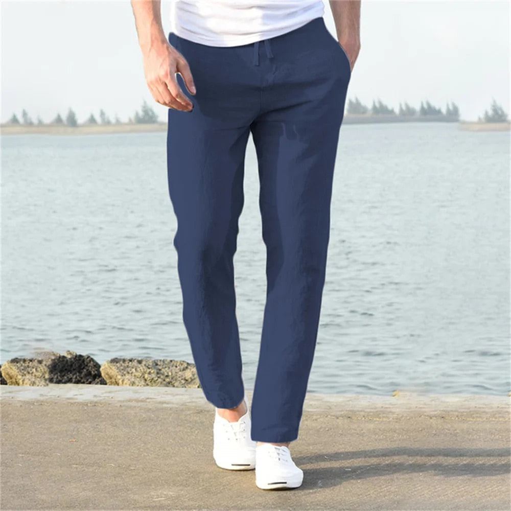 Max | Herren Leinenhose mit Kordelzug