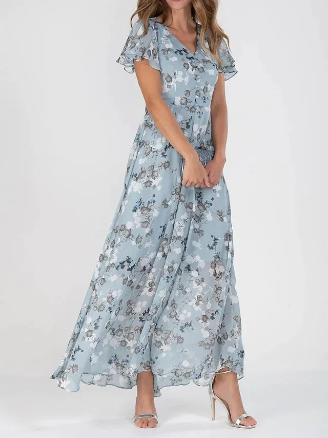 Liselotte | Elegantes Maxi Kleid Lang mit Blumenmuster für Frauen