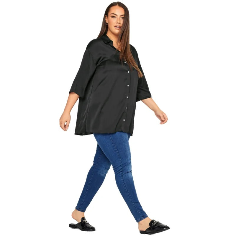 Alessia | Elegante Damen Bluse aus Satin mit 3/4-Ärmeln
