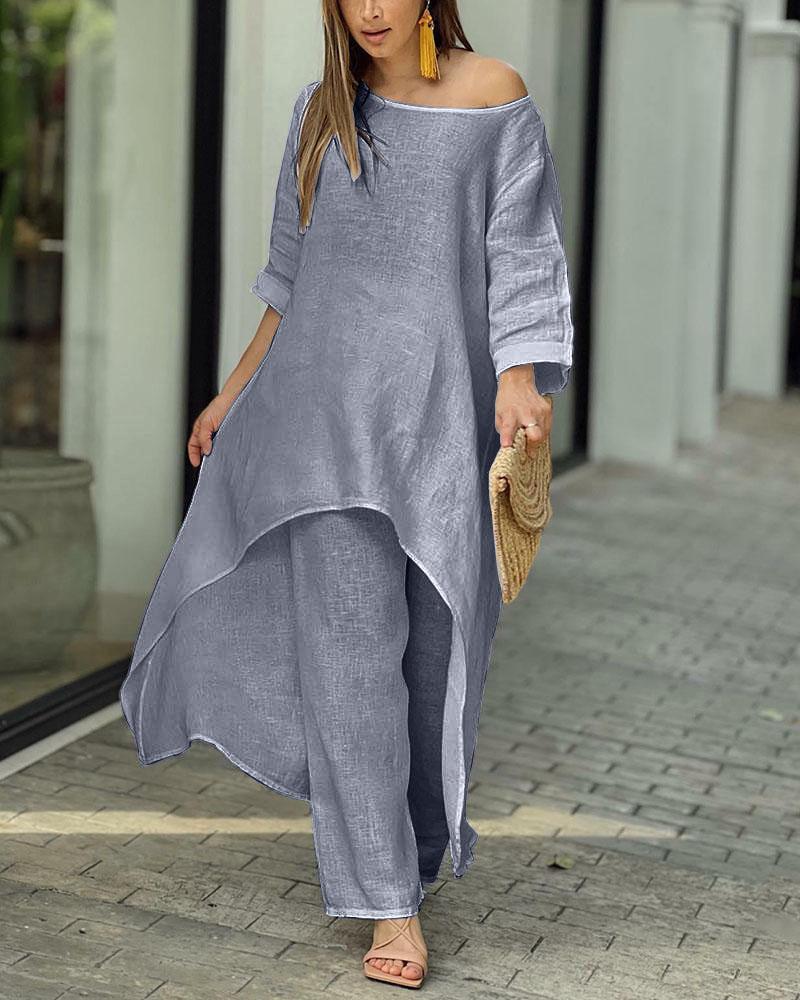 Beatrix | Elegantes Zweiteiliges Tunika- und Hosen-Set für Frauen