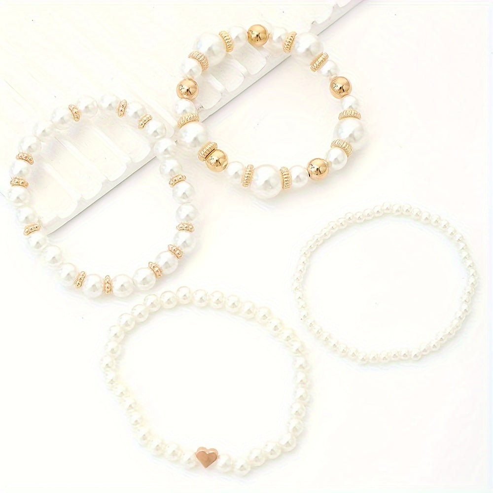 Mara | Elegante Armbänder Set für Damen mit Kunstperlen