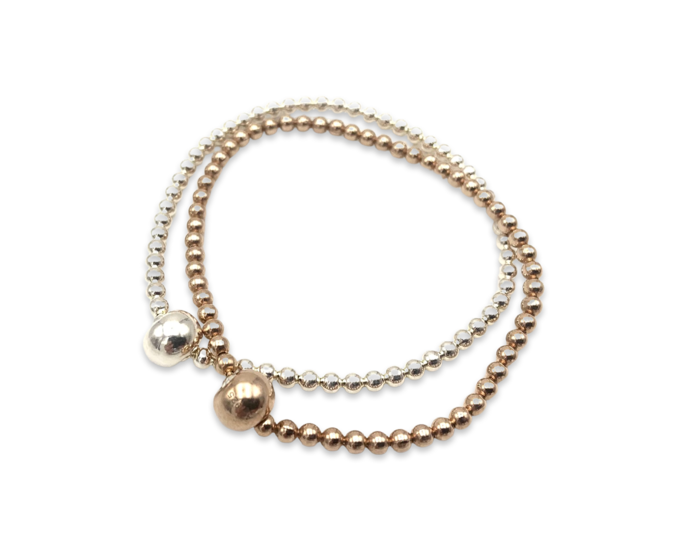 Beatrix | Bracciale donna con design a sfere in argento/rosa oro