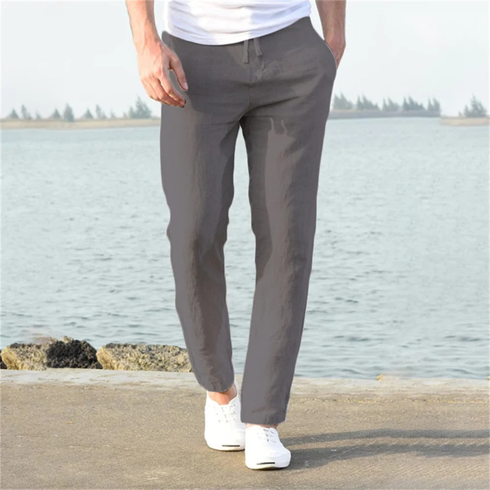 Variant image for Max | Herren Leinenhose mit Kordelzug für Bequemlichkeit und Stil-21
