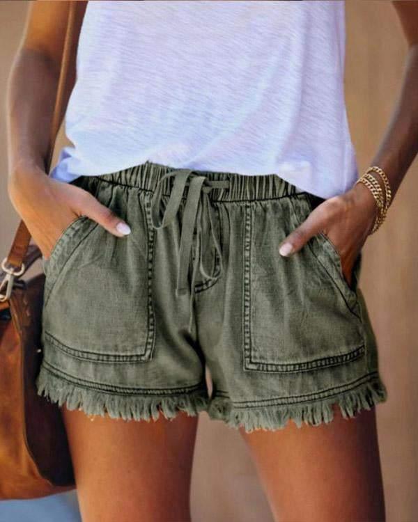 Zinnia | Färgglada jeansshorts för damer