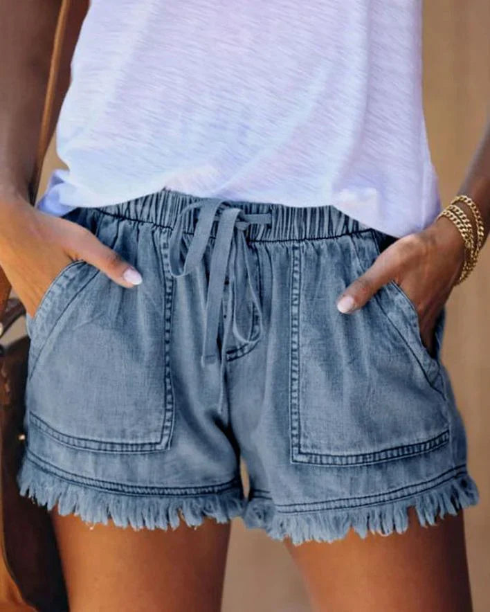 Zinnia | Färgglada jeansshorts för damer