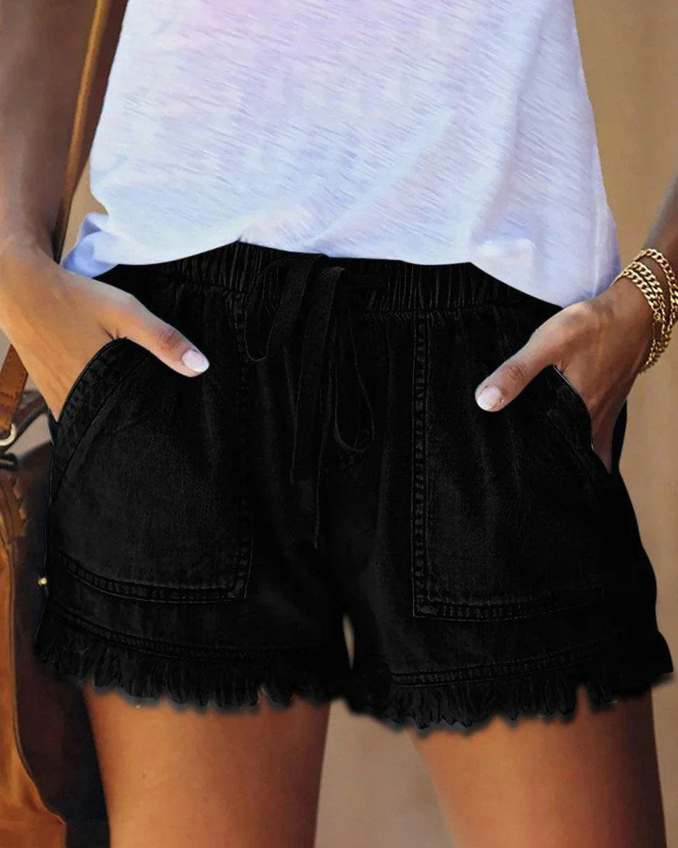 Zinnia | Färgglada jeansshorts för damer