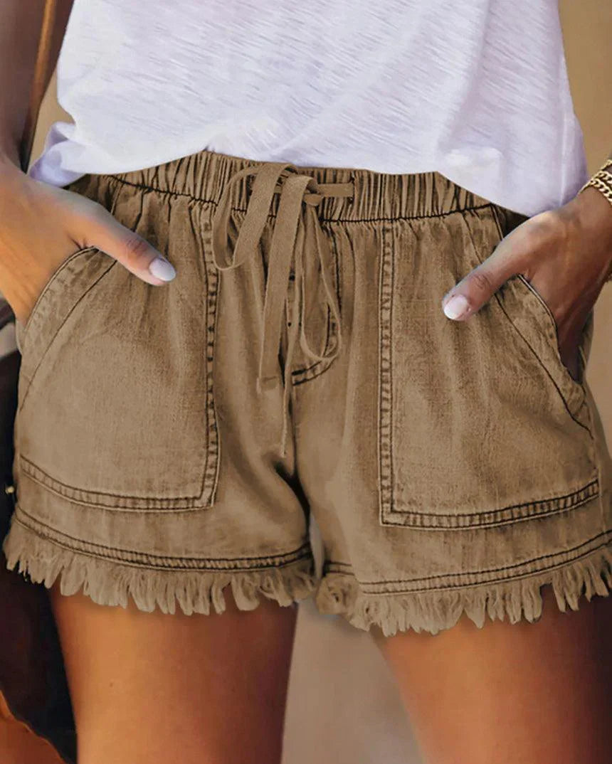 Zinnia | Färgglada jeansshorts för damer