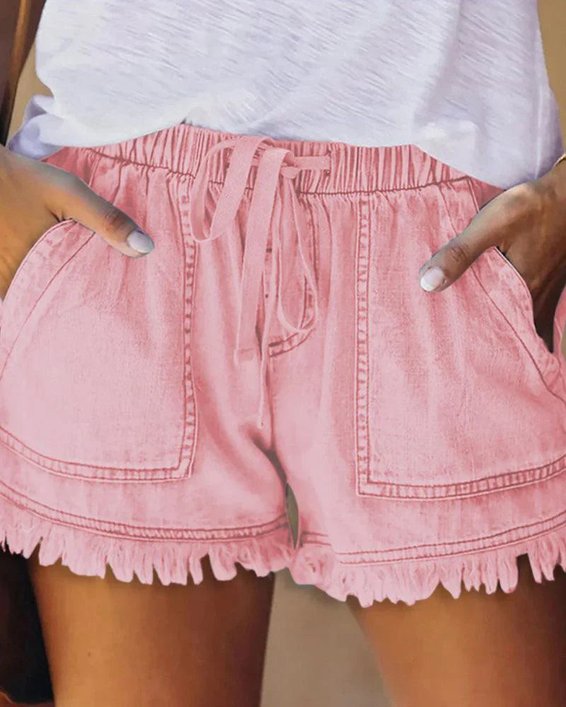 Zinnia | Färgglada jeansshorts för damer