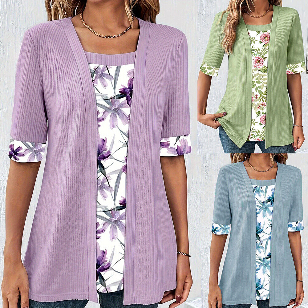 Carlotta | Modisches T-Shirt Damen mit Print und Elegantem Square-Kragen