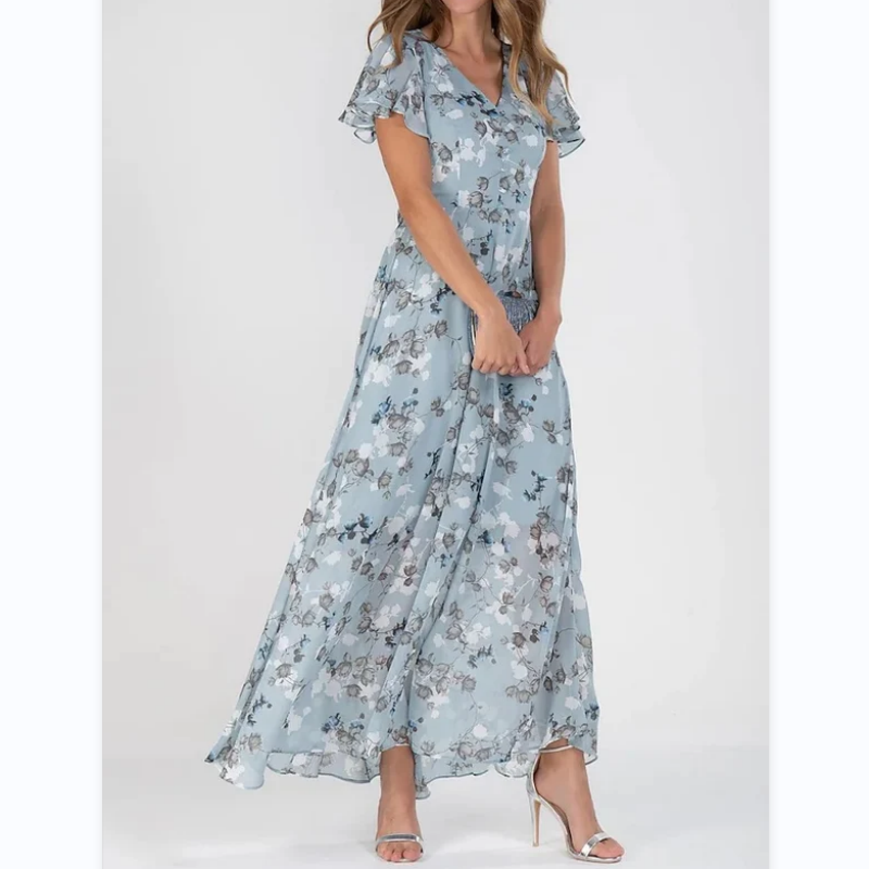 Beatrix | Blumenkleid mit Schmetterlingsärmeln für Damen