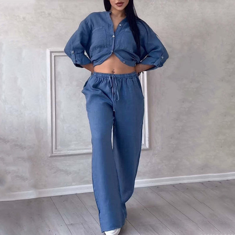 Esmee | Set da donna 2 pezzi con camicetta e pantaloni