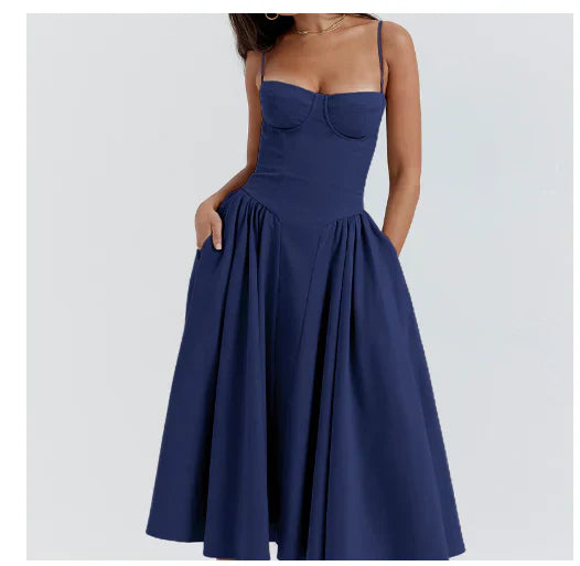 Ameena | Stilvoll Midi-Schwingkleid für Frauen
