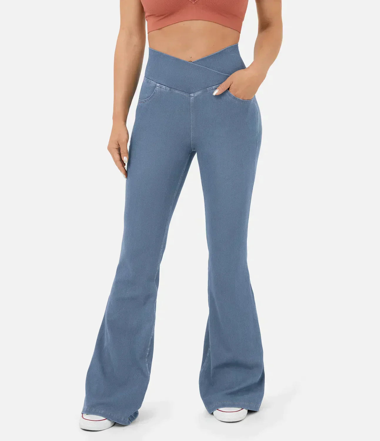 Beatrix | Hochtaillierte Retro-Flare-Hose für Damen