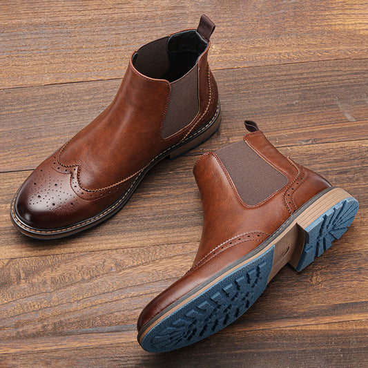 Leder-Chelsea-Stiefel für Herren