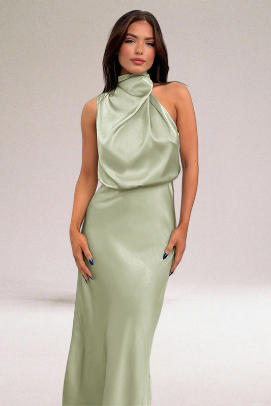 Lauren | Trendig Satin-Halterkleid für Frauen