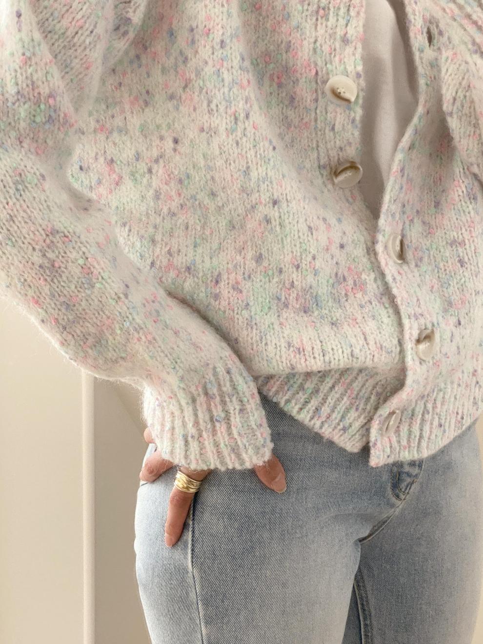 Heena | Eleganter Elfenbeinfarbener Cardigan für Frauen