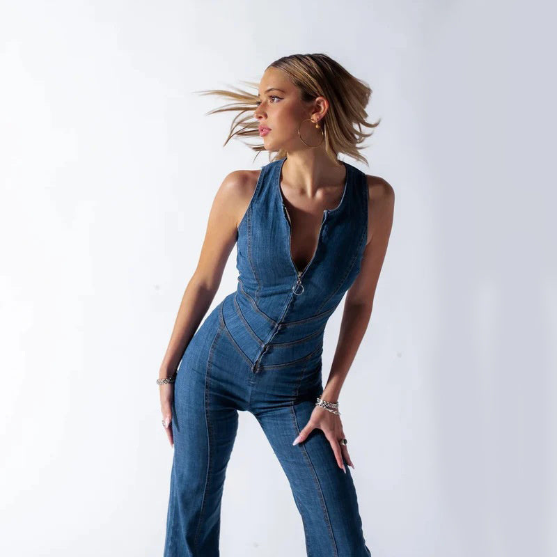 Beatrix Damen Jumpsuit | Stilvoller Denim Overall für Damen mit Herzschnitt 5