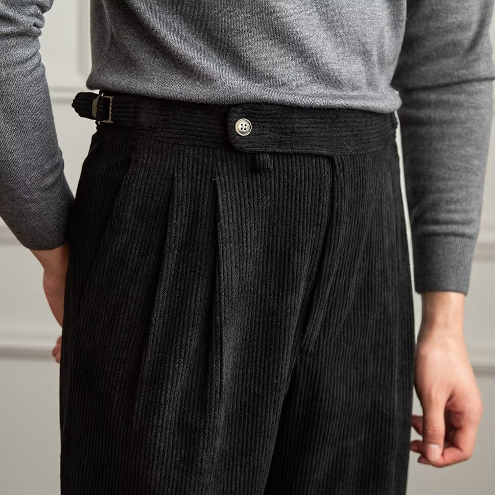 Klassische Herren Cordhose aus 100% Baumwolle – Bequeme, gerade Passform in Schwarz, Braun, Beige, Blau, Größen S-XL 4