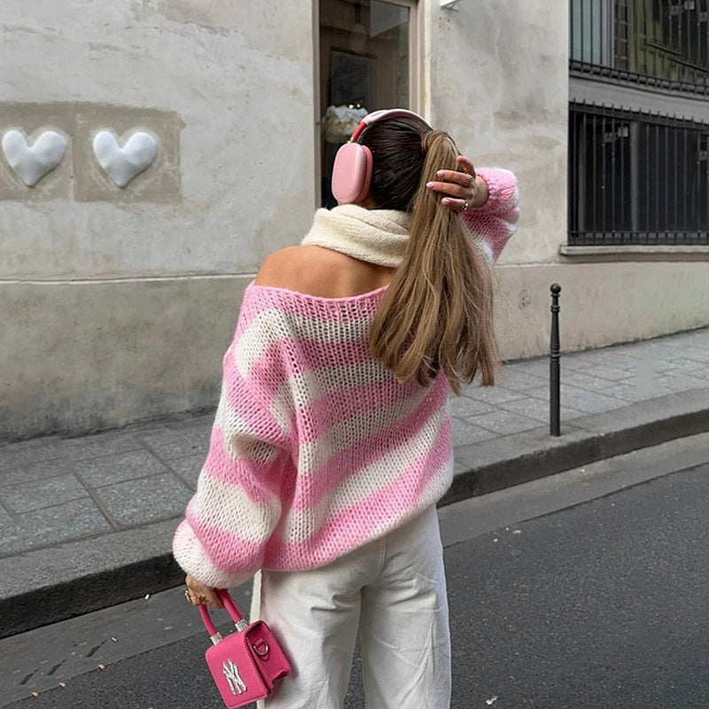 Gestreifter Strickpullover 2