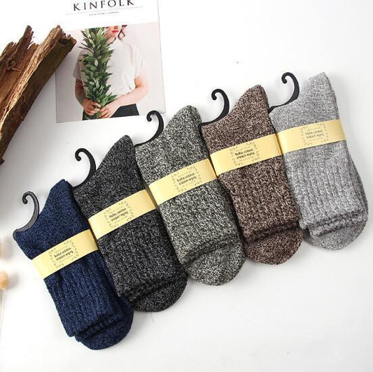 Warme Wollsocken für Damen und Herren – Atmungsaktive, Feuchtigkeitsregulierende Socken im Set mit Klassischer Rippstruktur 1
