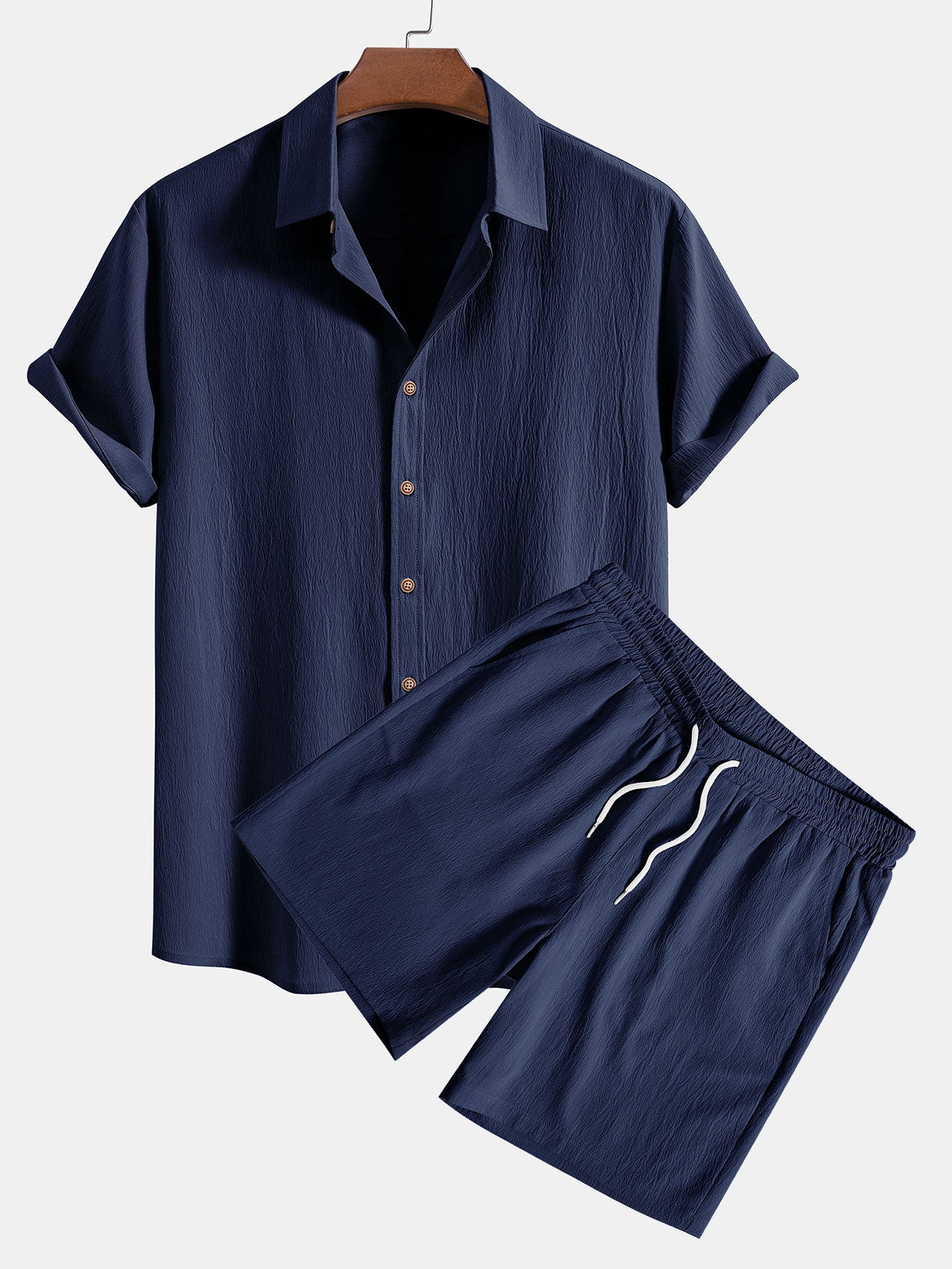 Variant image for Maxine | Faltiges Texturiertes Hemd und Shorts Set für Damen-11