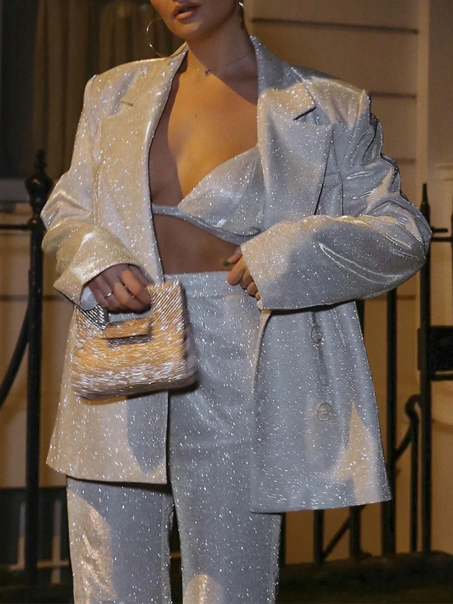 Kylie | Glitzerndes Party-Set für Damen mit Blazer und Hoch Taillierter Hose 5
