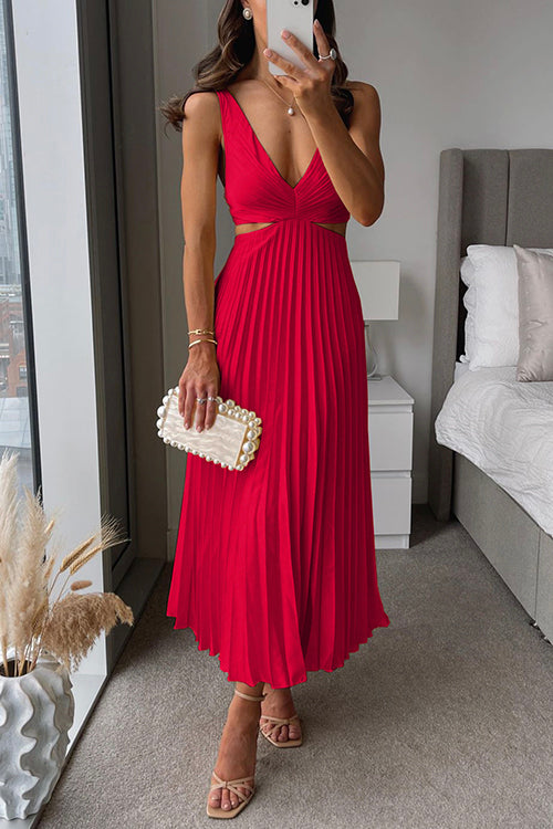 Variant image for Noah | Ärmelloses Maxi Kleid mit V-Ausschnitt für elegante Anlässe-11