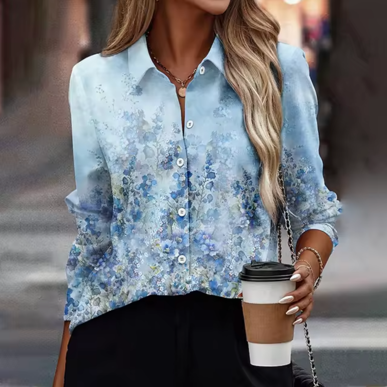 Variant image for Freya | Damen Bluse mit Blumenmuster – Leichte Langarmbluse für Sommer-91