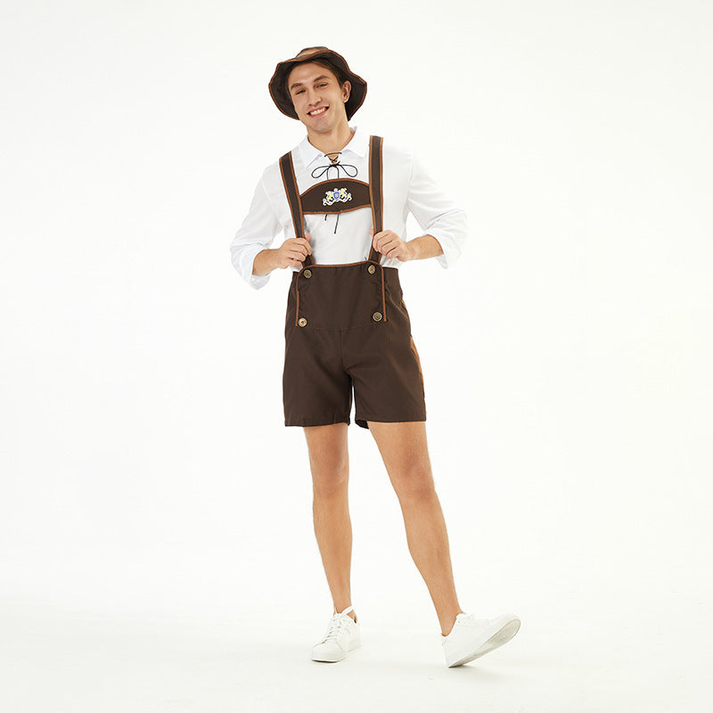 Traditionelles Oktoberfest Kostüm Herren – Kurze Lederhosen 4
