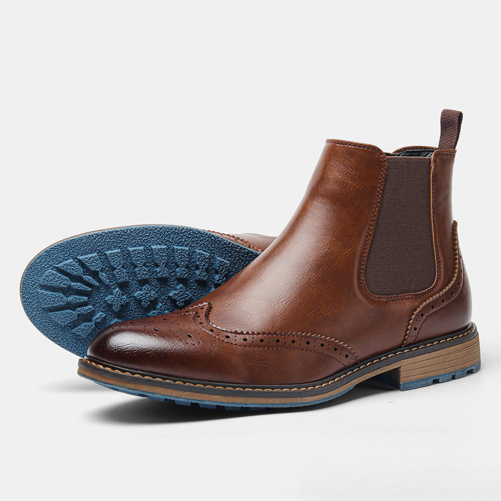 Leder-Chelsea-Stiefel für Herren