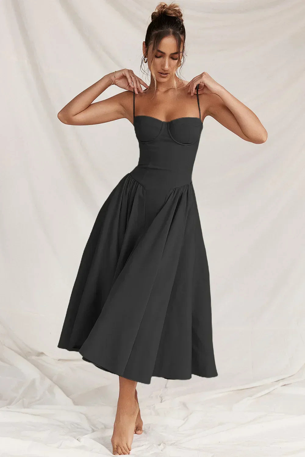 Siska | Trendy Sleeveless Midi Dress for Women