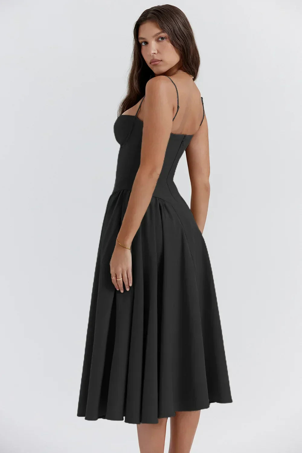 Siska | Trendy Sleeveless Midi Dress for Women