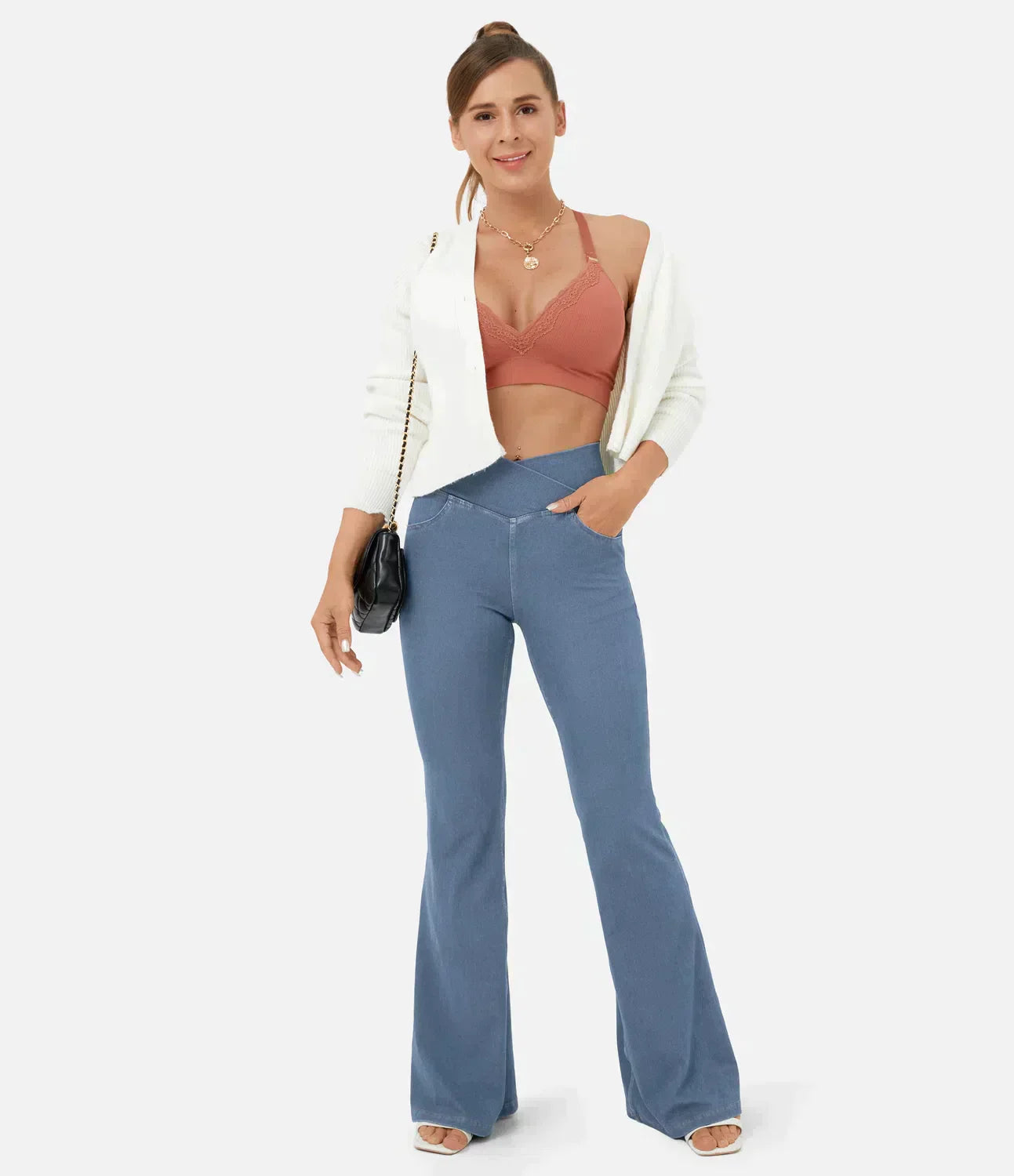 Beatrix | Hochtaillierte Retro-Flare-Hose für Damen