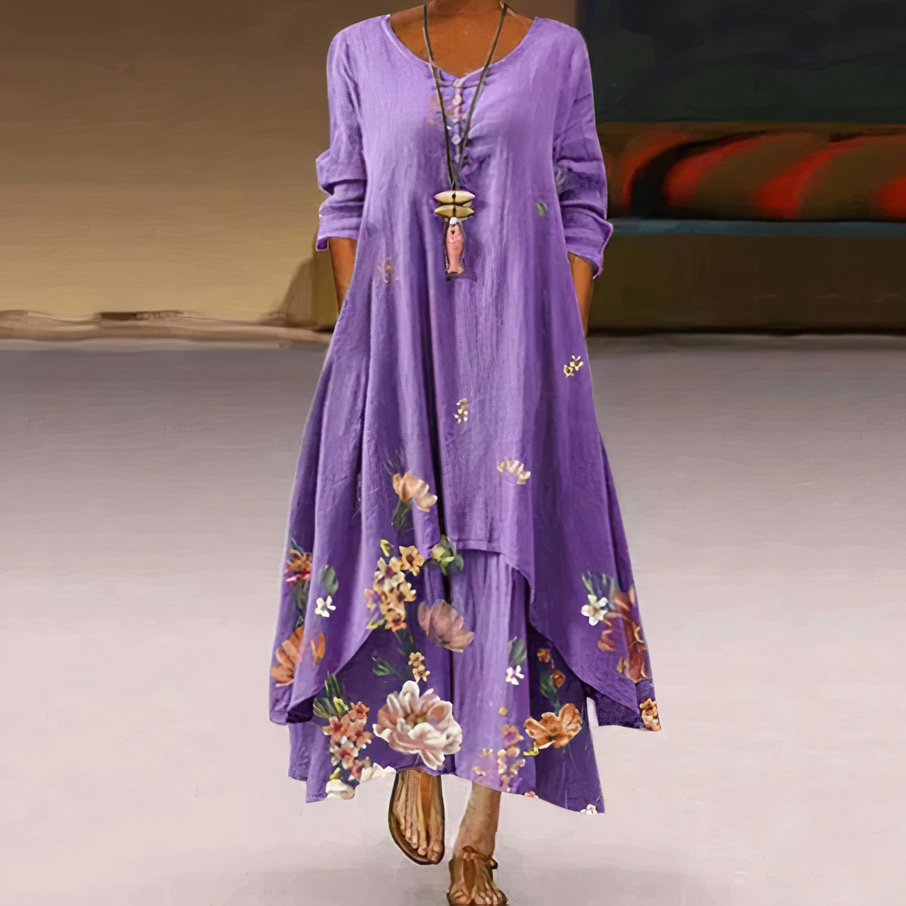 Variant image for Beatrix | Florales Maxikleid für Frauen - Lange Sommerkleider elegant-7