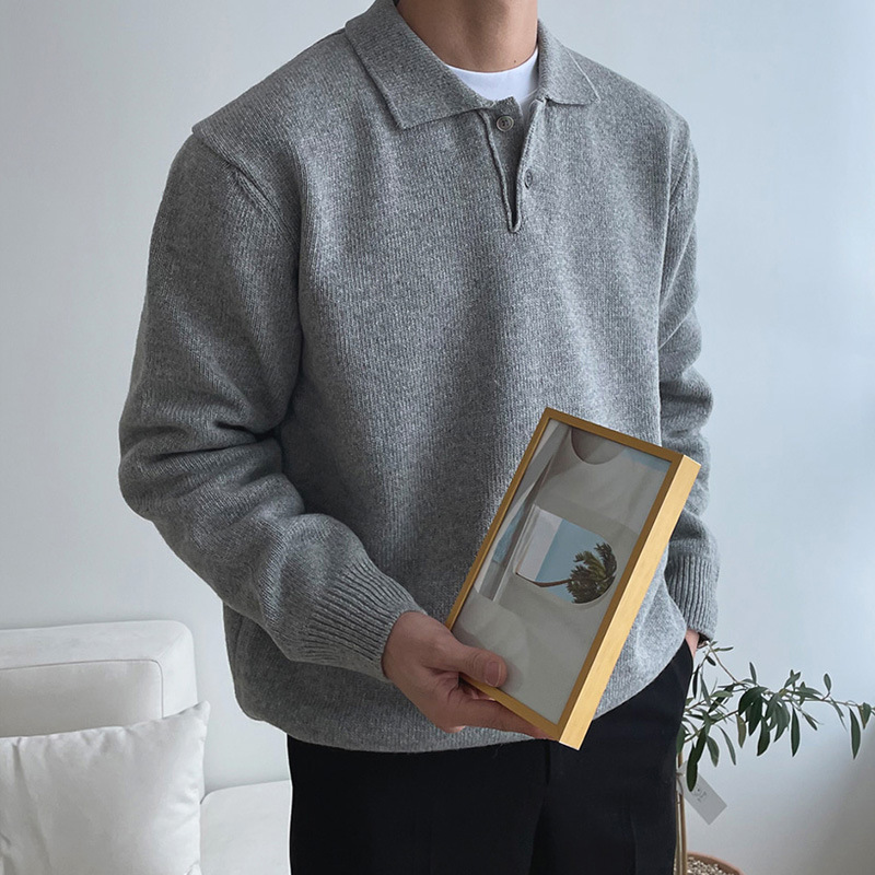 Strickpullover mit Polokragen