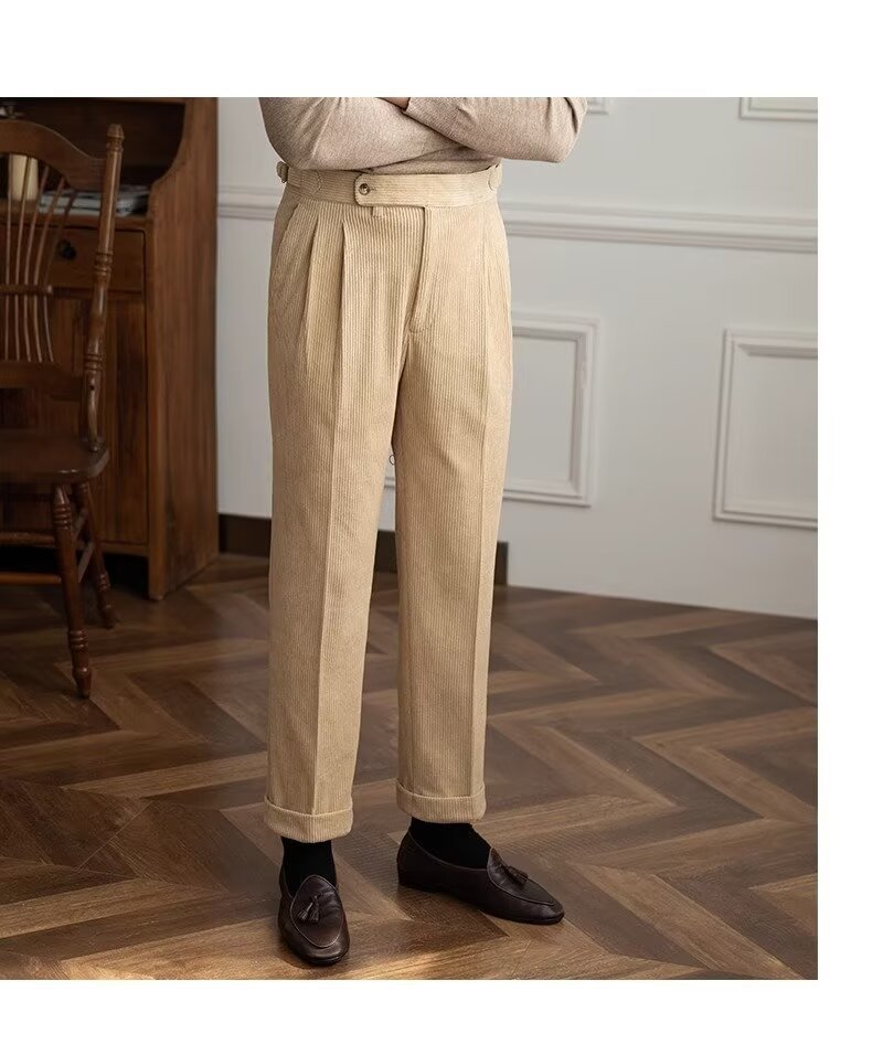 Klassische Herren Cordhose aus 100% Baumwolle – Bequeme, gerade Passform in Schwarz, Braun, Beige, Blau, Größen S-XL 9