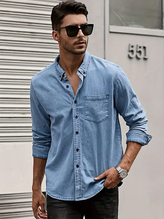 Marius | Stilvolles Herrenhemd aus Denim für lässige Eleganz