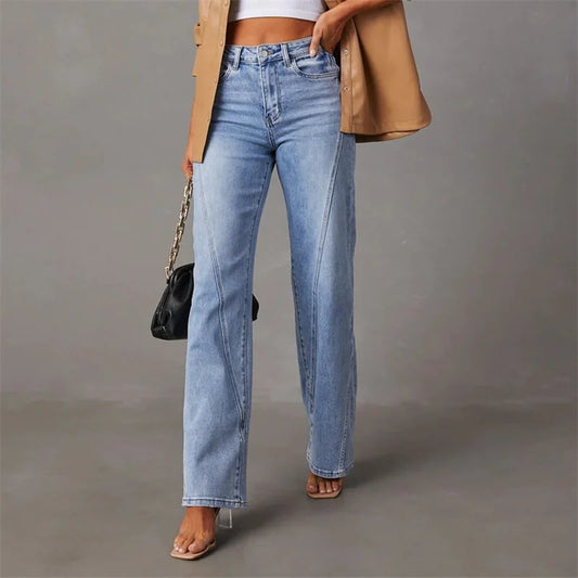 Beatrix | Damen High Waist Straight Jeans für Elegante Outfits