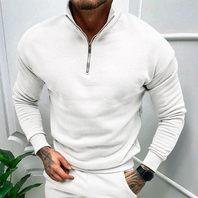 Herren Pullover mit Halb-Zip Stehkragen 3