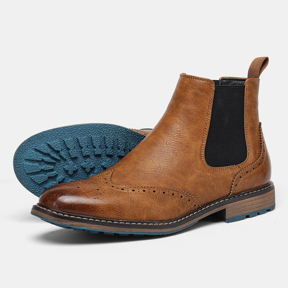 Leder-Chelsea-Stiefel für Herren