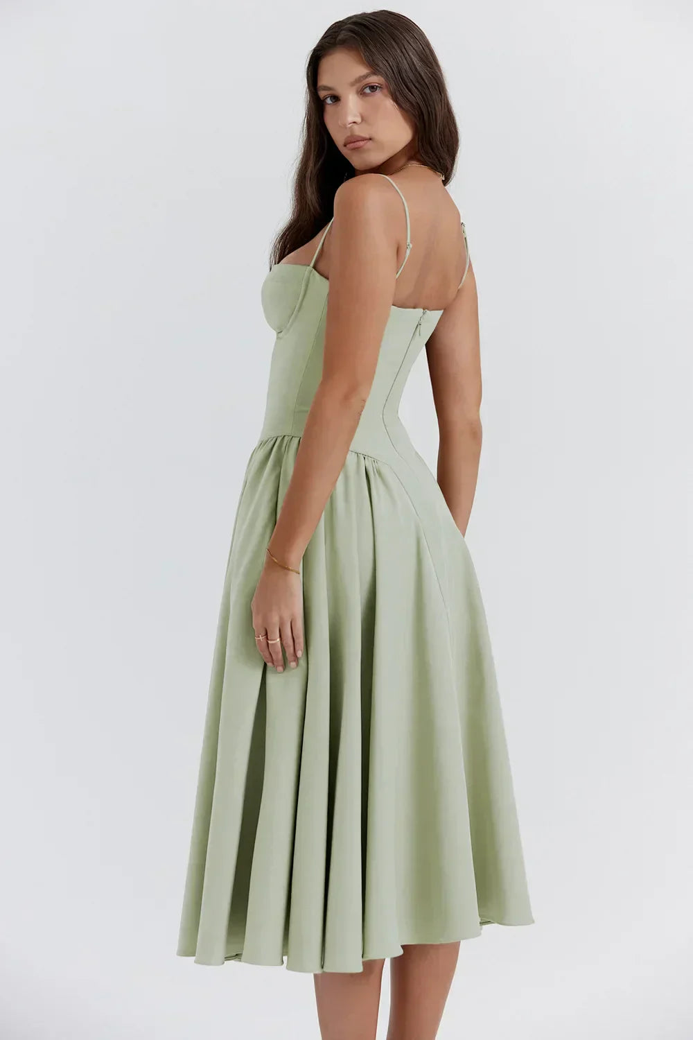 Siska | Trendy Sleeveless Midi Dress for Women