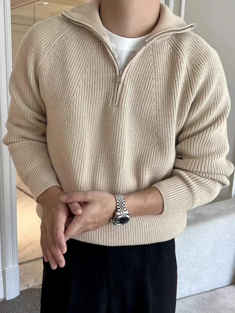 Nita | Lässiger langärmliger Strickpullover für Männer